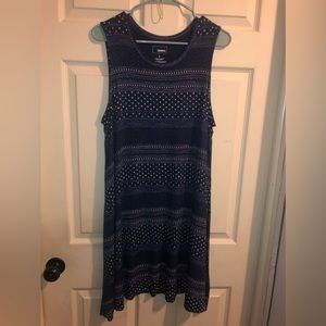 Sonoma size L sleeveless soft summer dress, navy with small red and white print